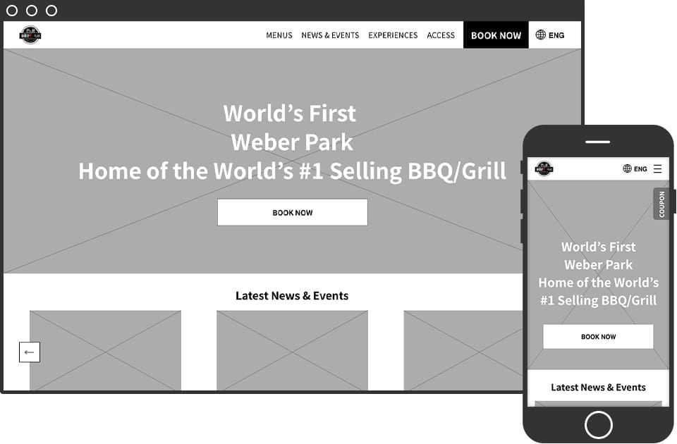 Weber Wireframe Mobile and Desktop 